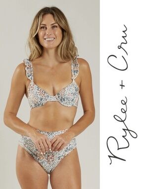 Rylee & Cru - Ruffle Underwire Bikini Top (XL) & High Rise Bikini Bottom (M)